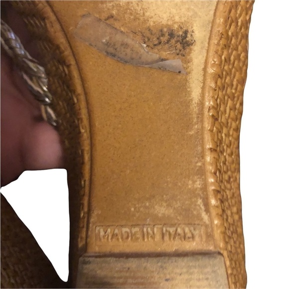 Tuscany Easy street flip flop sandal wedge gold bands 7.5WW - Picture 4 of 8